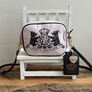 Juicy Couture Classic Scottie Dogs Camera Crossbody Chiffon Pink NWT